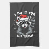 Ich tue es für den Trash Funny Weihnachts-Raccoon Geschirrtuch (Vertikal)