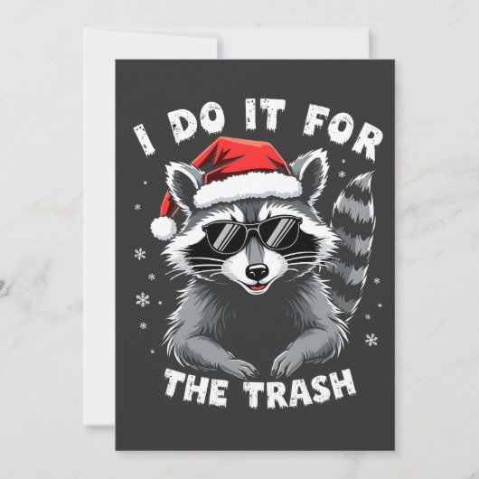 Ich tue es für den Trash Funny Weihnachts-Raccoon Save The Date (Vorderseite)