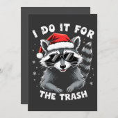 Ich tue es für den Trash Funny Weihnachts-Raccoon Save The Date (Vorne/Hinten)