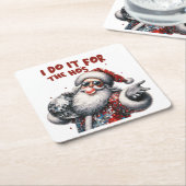 Ich tue es für die Ho's, Retro Santa Rechteckiger Pappuntersetzer (angewinkelt)