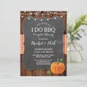 ICH TUE GRILLEN Paar-Duschen-Kreide-Kürbis-Holz Einladung (Stehend Vorderseite)