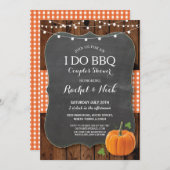 ICH TUE GRILLEN Paar-Duschen-Kreide-Kürbis-Holz Einladung (Vorne/Hinten)