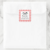 Ich tue GRILLEN Red Picnic Gunst Quadratischer Aufkleber (Tasche)