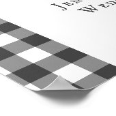 Ich tue GRILLEN Rustikales Bauernhaus Grau Kariert Poster (Ecke)