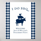 Ich tue GRILLEN Rustikales Bauernhaus Navy Blue Ka Poster (Vorne)