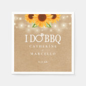 Ich tue GRILLEN Sonnenblumen Rustikale Engagement Serviette (Vorderseite)