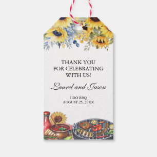 Ich tue GRILLEN Sunflower Rustic Engagement Partei Geschenkanhänger