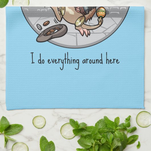 Ich tue hier alles, was Bandicoot eine Mannschaft  Geschirrtuch (Gefaltet)