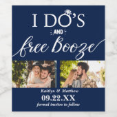 Ich tue & kostenlose Booze Moderne Hochzeit speich Weinetikett (Einzelnes Label)