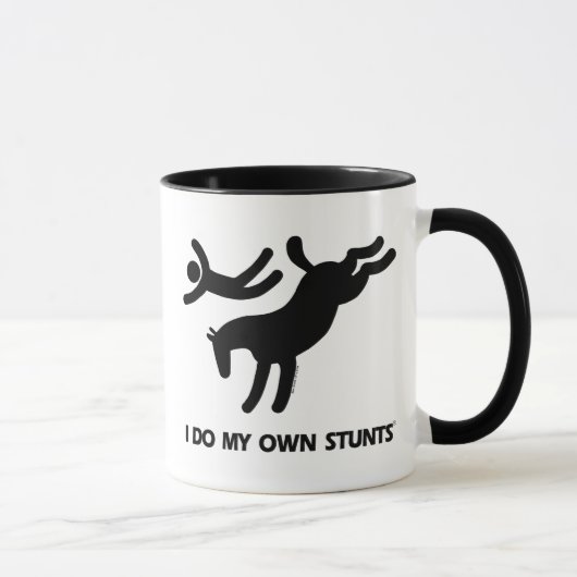 Ich tue mein eigenes Stunts™ Pferd: humorvolles Tasse (Rechts)
