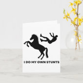 Ich tue meine eigenen Stunts - Reitsport Springbru Karte (Gelbe Blume)