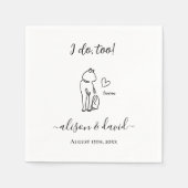 Ich tue mit einfachem Schwarz-Weiß-Kat Moderne Hoc Serviette (Vorderseite)