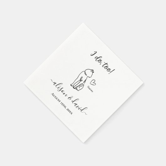 Ich tue mit einfachem Schwarz-Weiß-Kat Moderne Hoc Serviette (Ecke)