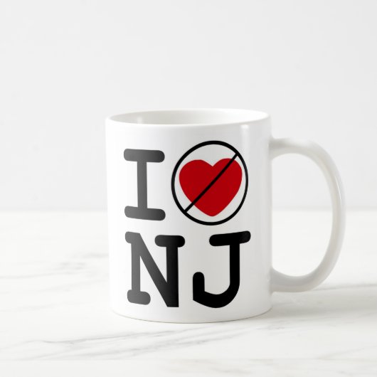 Ich tue nicht Herz New-Jersey Kaffeetasse (Rechts)