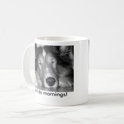 Ich tue nicht Morgen-sheltie Tasse (Vorderseite Links)