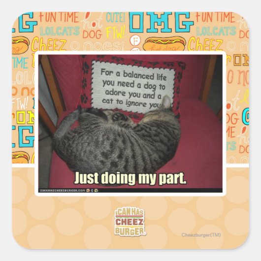 Ich tue nur meinen Teil. Quadratischer Aufkleber (Vorderseite)