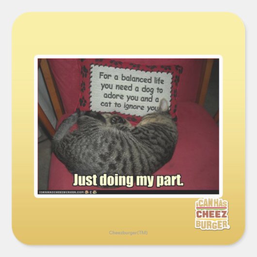 Ich tue nur meinen Teil. Quadratischer Aufkleber (Vorderseite)