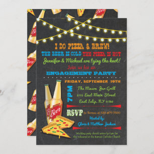Ich tue Pizza und Brew Engagement Party Einladunge Einladung