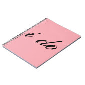 Ich tue schwarz auf Rosa Notizblock (Linke Seite)