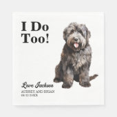 Ich tue Too Bouvier des Flandres Haustier Hochzeit Serviette (Vorderseite)
