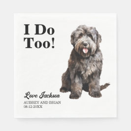 Ich tue Too Bouvier des Flandres Haustier Hochzeit Serviette