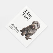 Ich tue Too Bouvier des Flandres Haustier Hochzeit Serviette (Ecke)