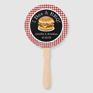 Ich tue und GRILLEN Red Gingham Hamburger Lässig H Fächer