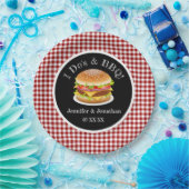 Ich tue und GRILLEN Red Gingham Hamburger Lässig H Pappteller (Party)