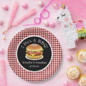 Ich tue und GRILLEN Red Gingham Hamburger Lässig H Pappteller (Party)