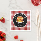 Ich tue und GRILLEN Red Gingham Hamburger Lässig H Serviette (Beispiel)