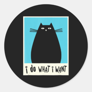 Ich tue, was ich Cat Kitty Gewollt habe Japanisch Runder Aufkleber