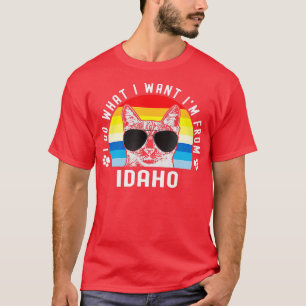 Ich tue, was ich Cat Lover Women Funny Retro Idaho T-Shirt