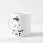 Ich tue, was ich Cat Lovers Gewollt habe Kaffee-Ta Kaffeetasse (Vorderseite Links)