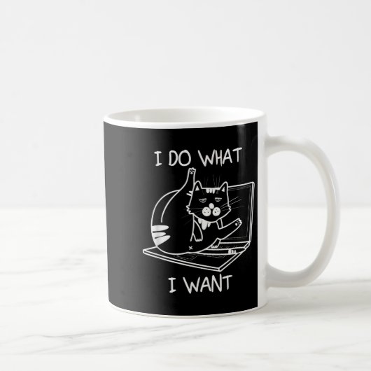 Ich tue, was ich Cat Memes Hacker Security Funny G Kaffeetasse (Rechts)
