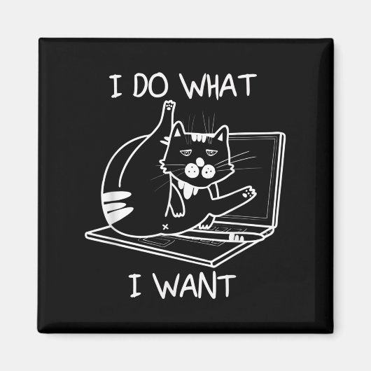Ich tue, was ich Cat Memes Hacker Security Funny G Magnet (Vorne)