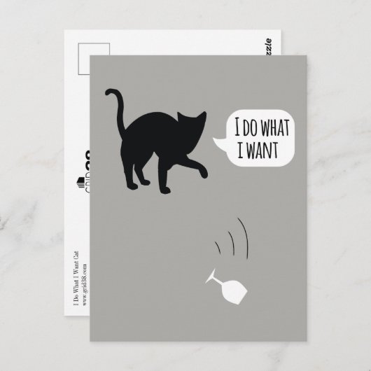 Ich tue, was ich Cat Postcard Gewollt habe Postkarte (Vorne/Hinten)