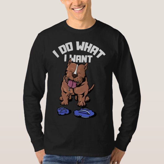 Ich tue, was ich Funny Pitbull Terrier Trainer Gew T-Shirt (Vorderseite)