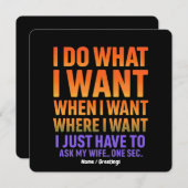 Ich tue, was ich Gewollt habe, wo ich die Funny Hu Einladung (Vorne/Hinten)