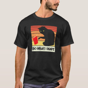 Ich tue, was ich Gewollt Retro-Katze besessen Feli T-Shirt