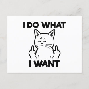 Ich tue, was ich Katze Gewollt habe Feiertagspostkarte