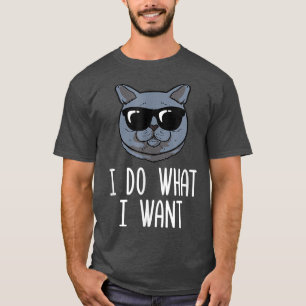 Ich tue, was ich lustige britische Kurzhaarkatze M T-Shirt