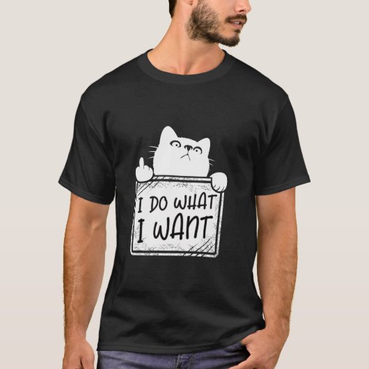 Ich tue, was ich lustige Katzenliebhaber Katzenmüt T-Shirt (Vorderseite)