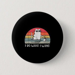 Ich tue, was ich lustige schwarze Katzen Liebhaber Button
