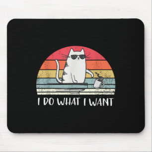 Ich tue, was ich lustige schwarze Katzen Liebhaber Mousepad