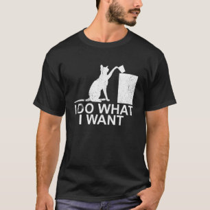 Ich tue, was ich Middle Finger Angry Cat gewollt h T-Shirt