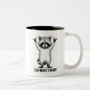 Ich tue, was ich Raccoon Gewollt habe Zweifarbige Tasse