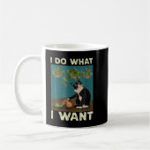 Ich tue, was ich Tuxedo Cat Garening Funny Cat Qu Kaffeetasse (Links)