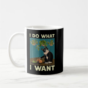 Ich tue, was ich Tuxedo Cat Garening Funny Cat Qu  Kaffeetasse