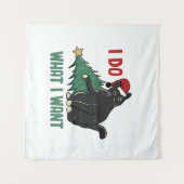 Ich tue, was ich Weihnachten Schwarzen Katzen Urla Wandteppich (Vorderseite (Horizontal))