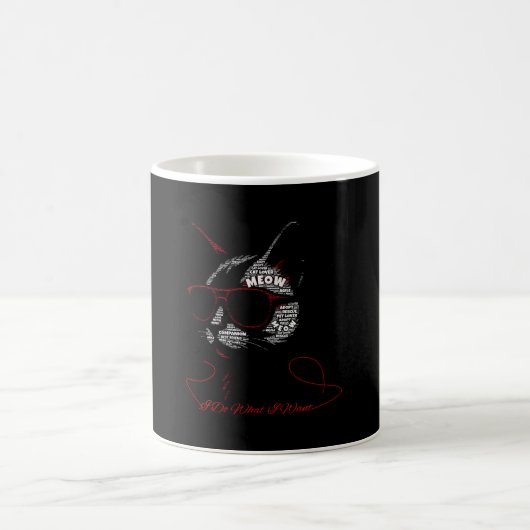 Ich Tue Was Ich Will Katzen-Typografie Kaffeetasse (Mittel)